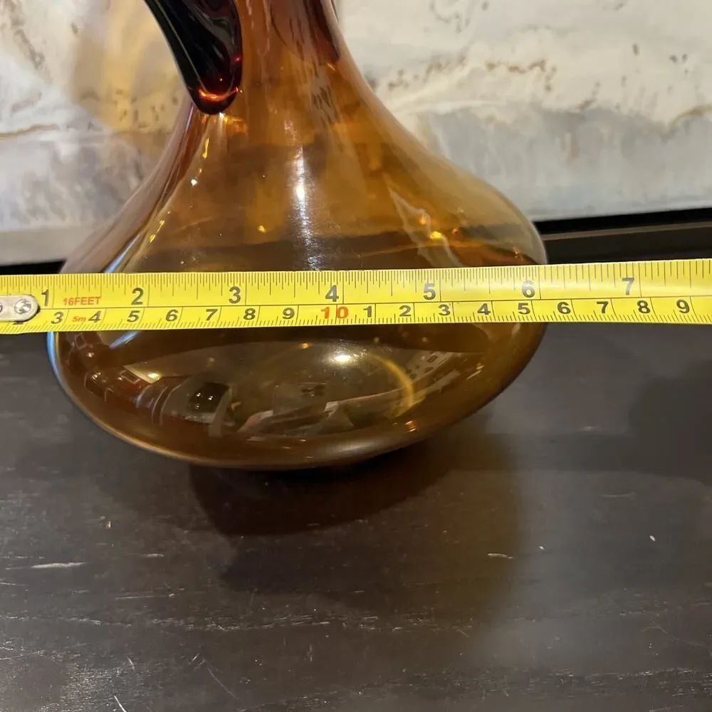 Vintage AMBER HARVEST GOLD Double Handled Mid Century 11.5